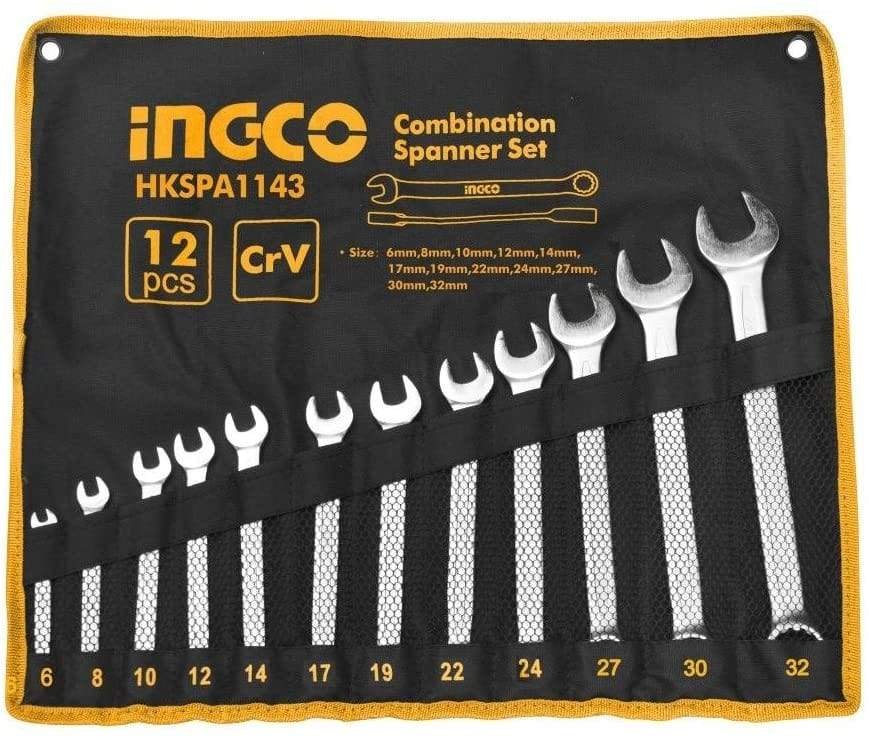 ingco 12 pieces combination spanner set hkspa1143